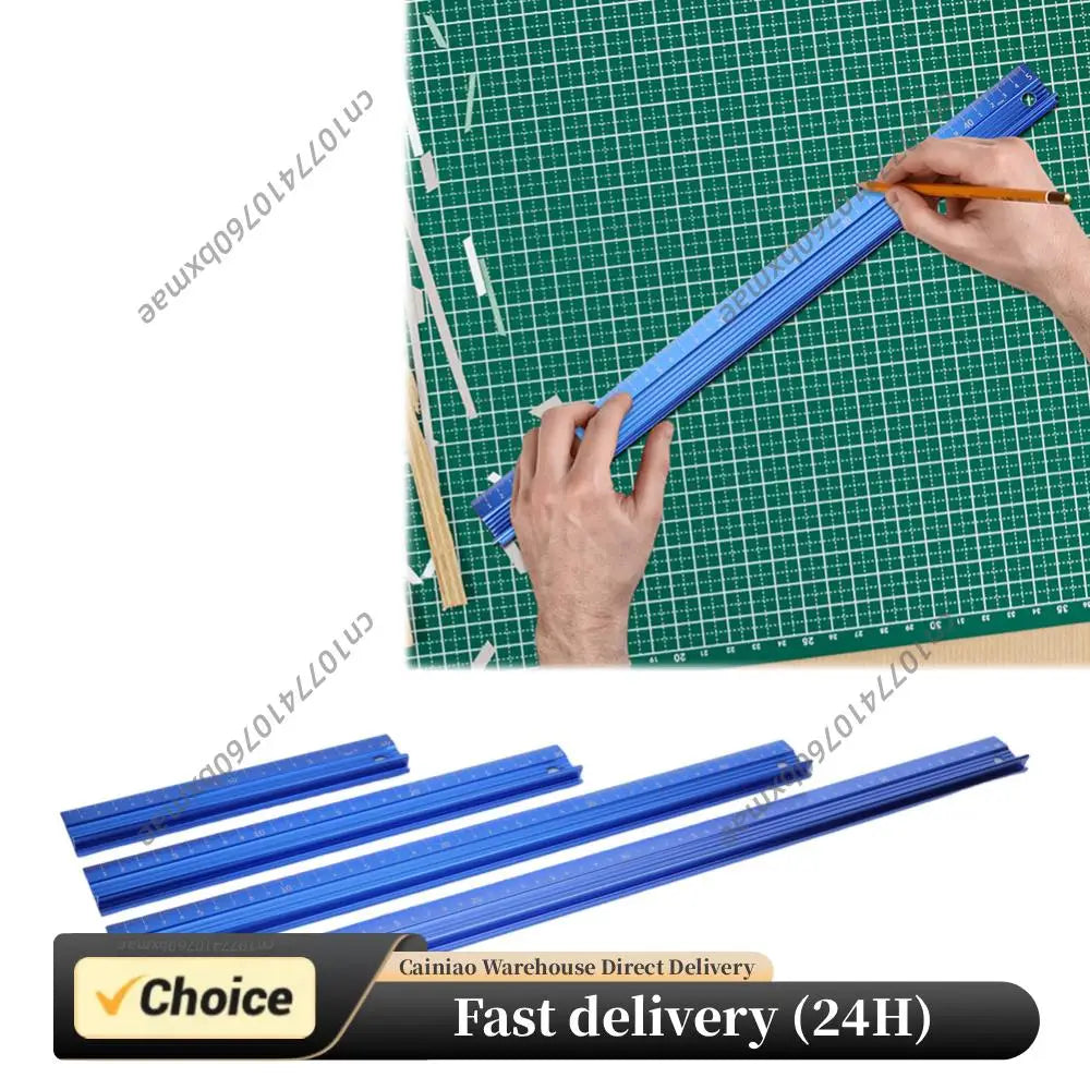 20CM 30CM 45CM 60CM Cutting Ruler Metal Craft Safety Ruler Non Slip Aluminum Alloy Multifunctional Protective Ruler Leather Tool Peaceful Pleasures Health and Wellness