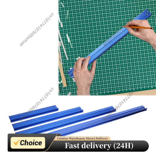 20CM 30CM 45CM 60CM Cutting Ruler Metal Craft Safety Ruler Non Slip Aluminum Alloy Multifunctional Protective Ruler Leather Tool Peaceful Pleasures Health and Wellness