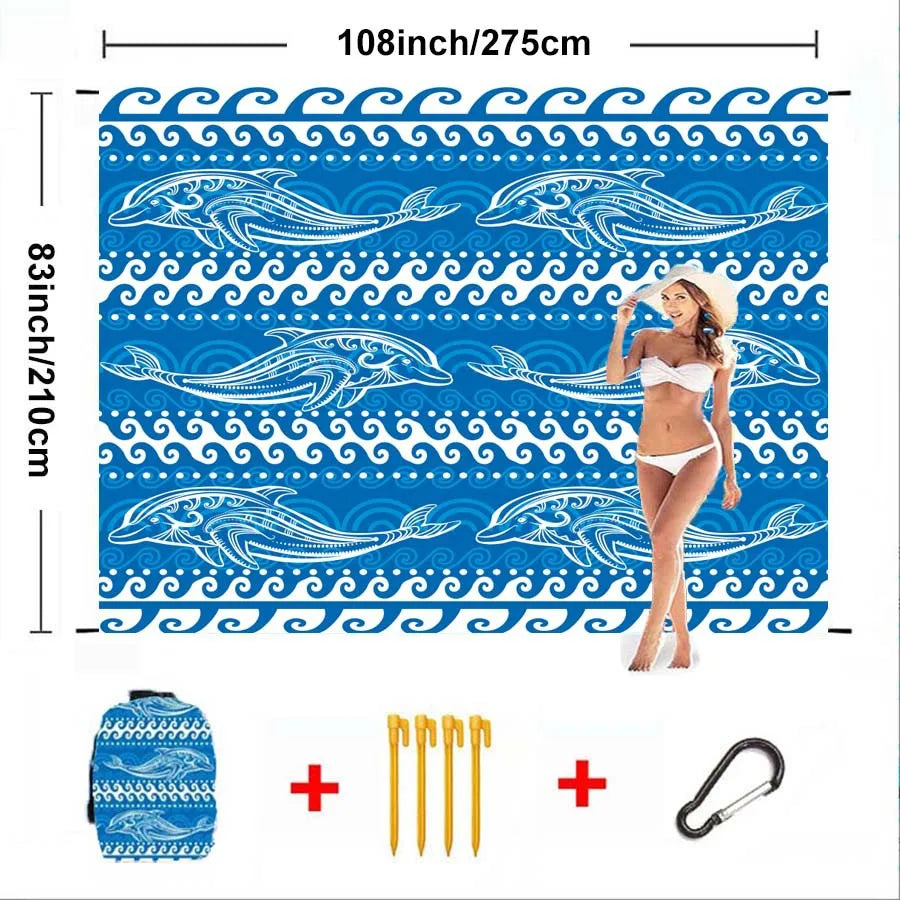 Large Waterproof Sandproof Beach Blanket | Foldable Outdoor Mat