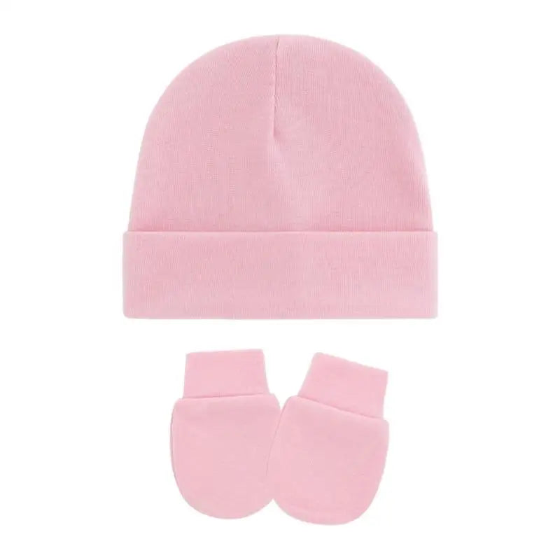 Cotton Newborn Baby Hat & Mittens Set – Soft Knit, 0–12 Mo