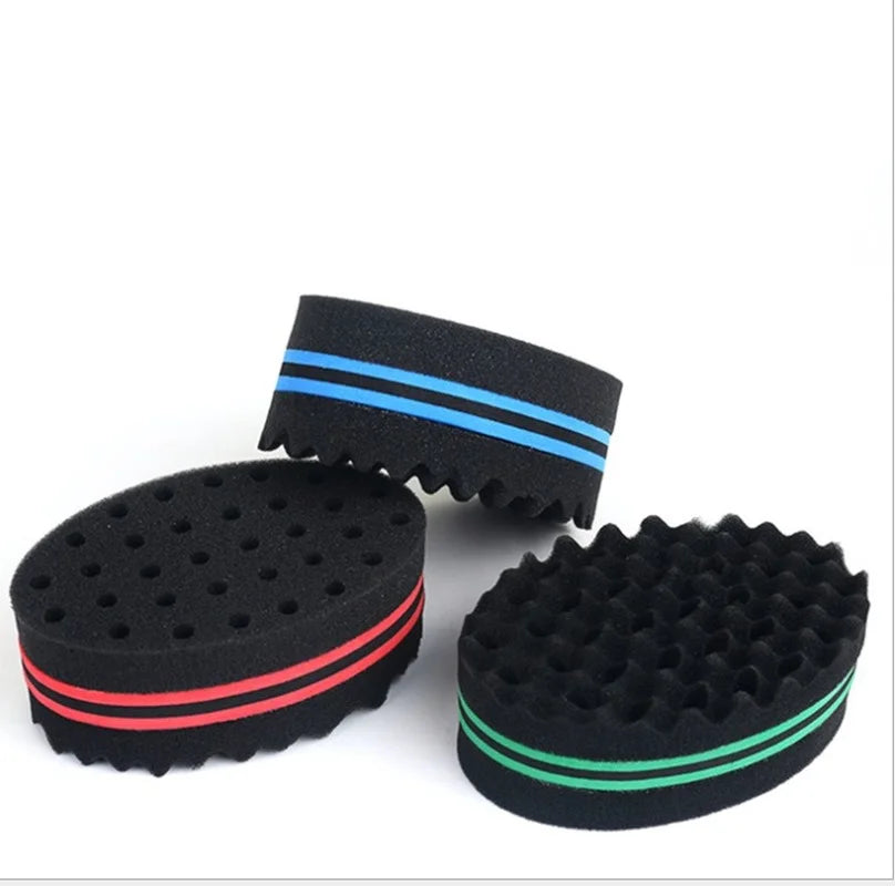 Oval Sponge Hair Brush Double Sided Hair Curler Wave-Shaped Hair Curl Twist Hair Brush Sponge Hair Styling Tools Peaceful Pleasures Health and Wellness