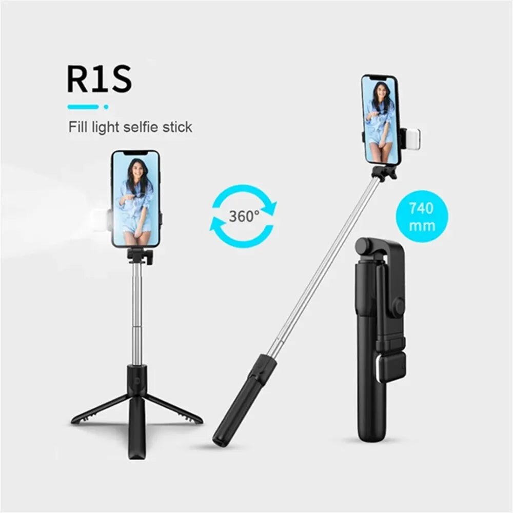 Bluetooth Selfie Stick Tripod with Fill Light & Remote Peaceful Pleasures Health and Wellness