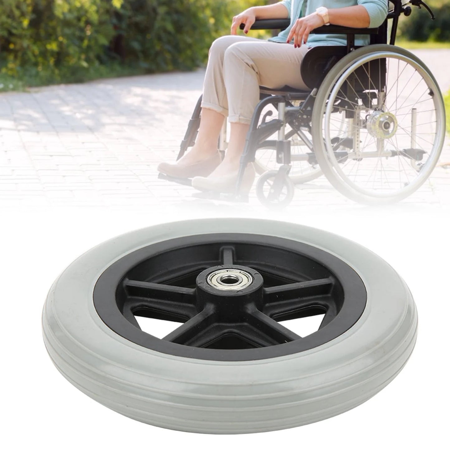 7 Inch Wheelchair Front Wheels Disabled Old People Walk Chair Wheelchair Rubber Wheels Wheelchair Wheels 7in Wheelchair Wheels Peaceful Pleasures Health and Wellness