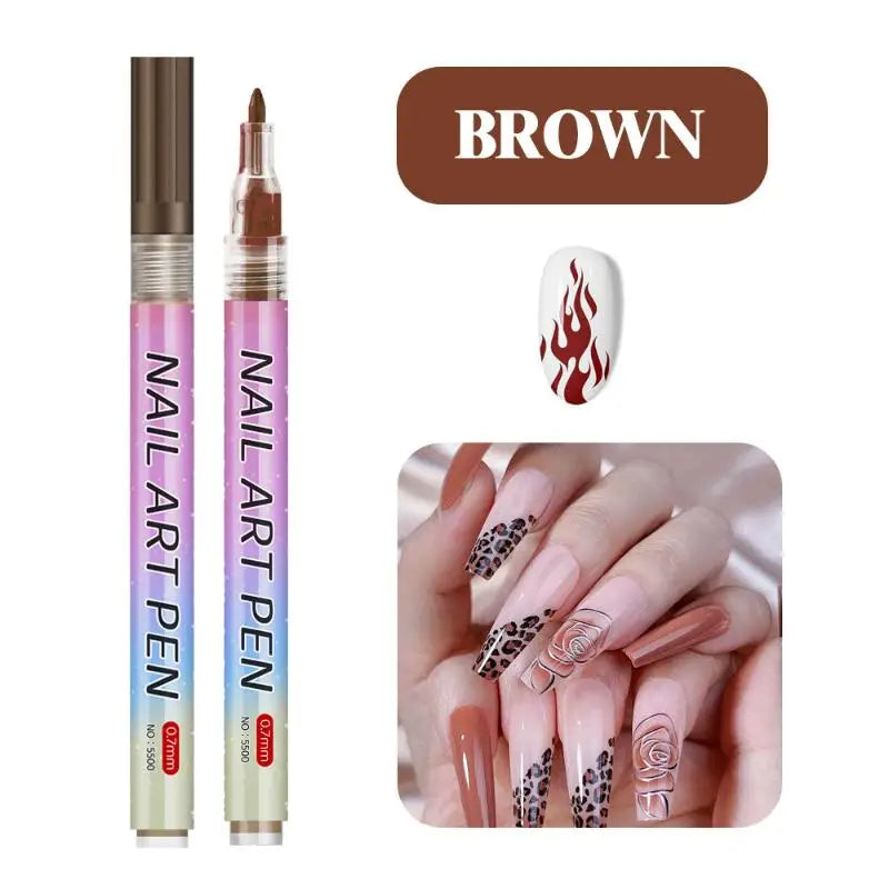 Nail Art Graffiti Pens – Quick-Dry 3D Dot Liner Set (1 or 12pc)