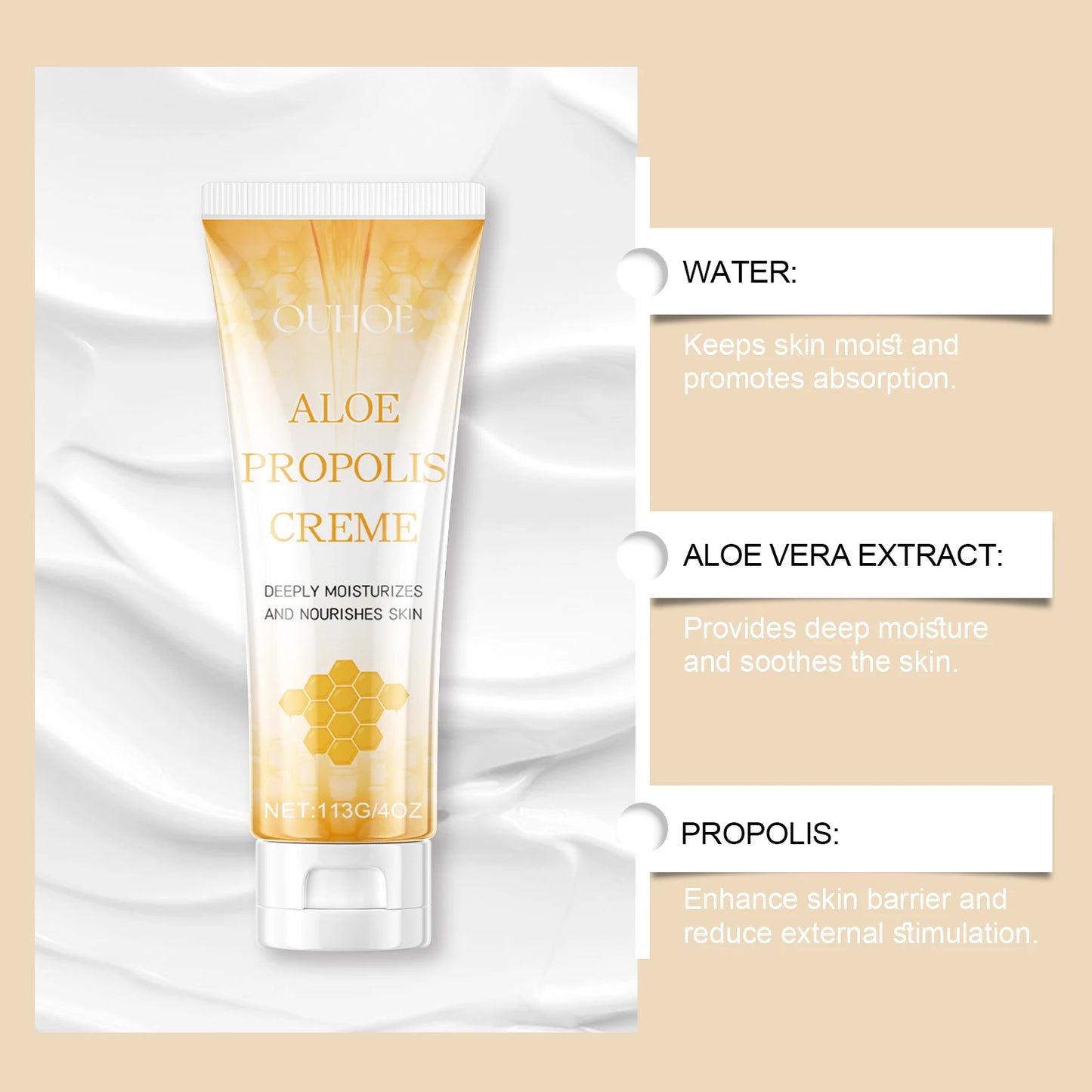 Aloe Propolis Moisturizing Cream – Hydrating & Brightening 113g