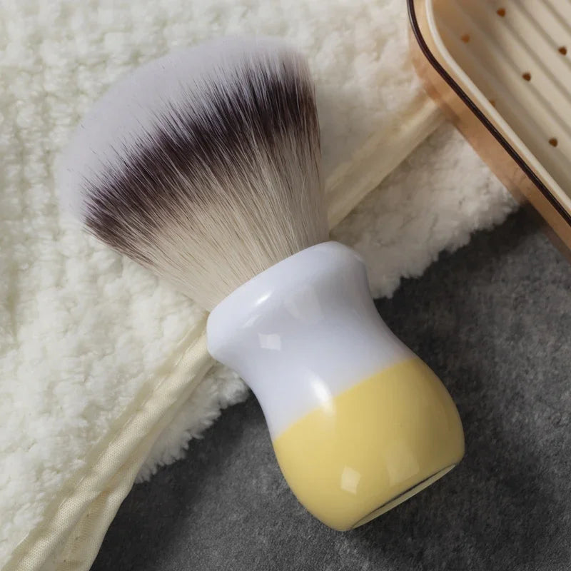 2026 YAQI 26mm Naicha Milk Tea Synthetic Hair Wet Shaving Brush with 55mm Handle Height for Resin Men's Grooming Tool Peaceful Pleasures Health and Wellness
