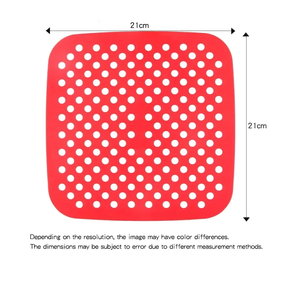Baking Tray Reposteria Air Fryer Stanles Cup Kitchen Utensils Pan Tool Accessories Pastry Silicone Pad Kitchenware Non-stick Bar Peaceful Pleasures Health and Wellness B-Red-21cm