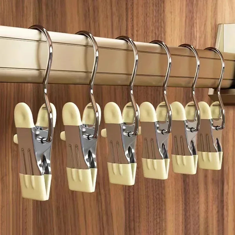 Multifunctional Clothespin Hanger Clothes Hook Buckle Metal Stainless Steel Hat Skirt Trouser Clip Clothing Wardrobe Storage Peaceful Pleasures Health and Wellness