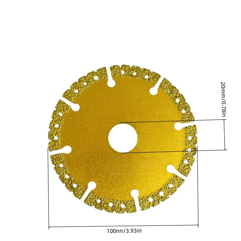 Vacuum Brazed Diamond Yellow Saw Blade Steel Metal Stone Cast Iron