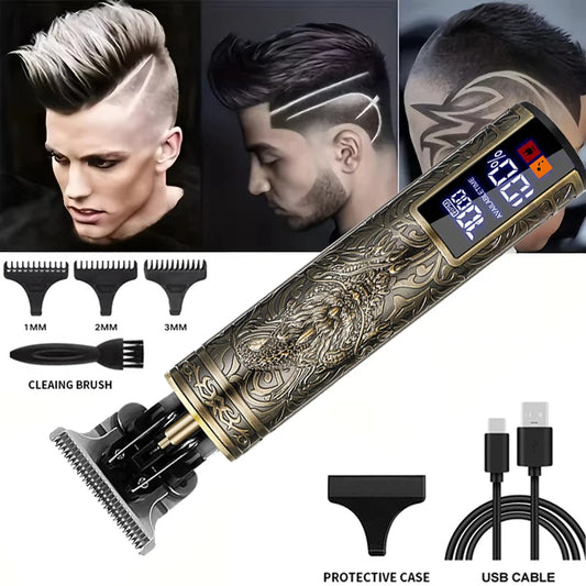 Carving Vintage Hair Clipper T9 Professional Hair Cutting Machine USB Rechargeable Beard Hair Trimmer Portable Barber Shaver Peaceful Pleasures Health and Wellness