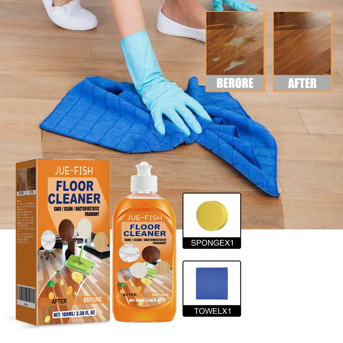 Jue Fish Floor Cleaner – Wood, Tile & Laminate Descaler