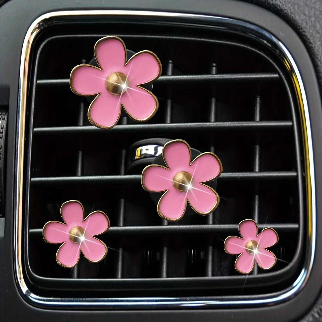 Daisy Car Air Vent Perfume Diffuser Clips – 4pcs Alloy