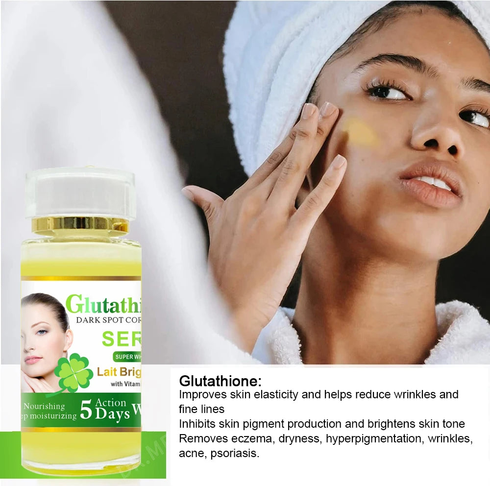 120ml Glutathione Serum for Face & Eye for Brightening Skin,Dark Spot Corrector,With Vitamin E&C Peaceful Pleasures Health and Wellness