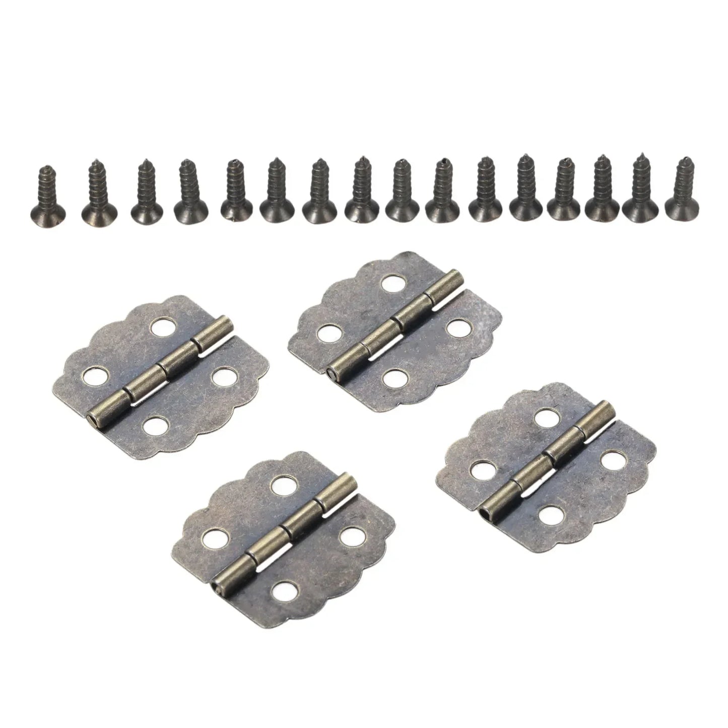 4-Pack Antique Bronze Mini Hinges – Cabinet, Jewelry Box & Dollhouse