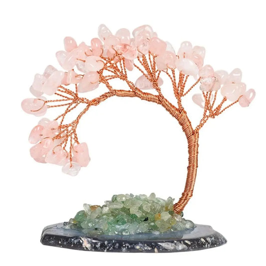 Natural Crystal Wishing Tree Ornament | Mini 8cm Decor Crystal Tree Ornament Oasis Select Pink