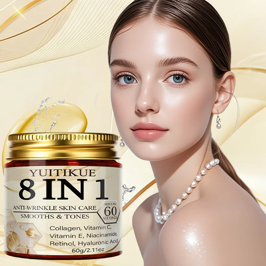 Yuitikue 8 in 1 Anti-Wrinkle Face Cream, 60g Collagen Retinol Vitamin C Cream for Smoothing & Toning Skin Care Peaceful Pleasures Health and Wellness