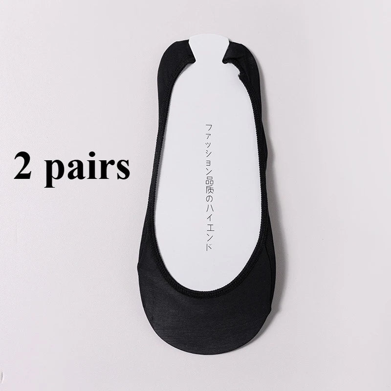 Women's Invisible Boat Socks | Non-Slip Ice Silk for High Heels