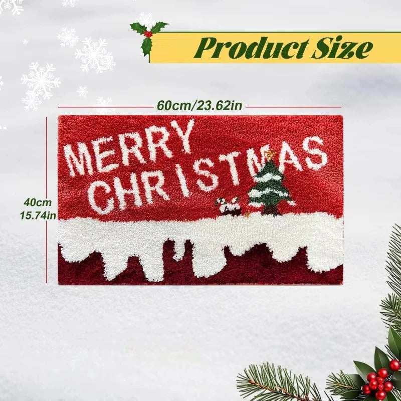 Christmas Tree Santa Claus Elk Christmas Entry Door Floor Mat Festive Decorations Carpet Bathroom Anti-slip Mat Entrance Doormat Peaceful Pleasures Health and Wellness