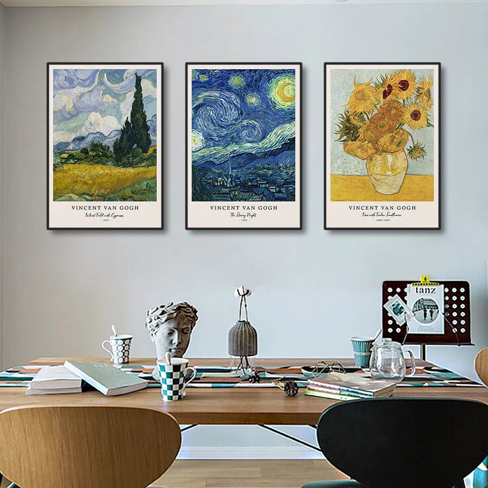 Vincent Van Gogh Writings Canvas Prints Painting Posters Great Work The Starry Night Poster Wall Art Living Room Bedroom Decor Peaceful Pleasures Health and Wellness