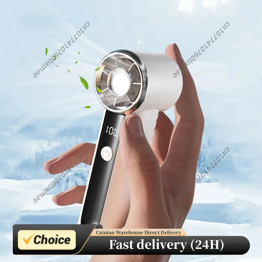 Portable Handheld Turbo Fan Rechargeable Personal Fan 100 Speeds 16000 RPM Cooling Fan Travel Essentials Gifts for Women Men Peaceful Pleasures Health and Wellness