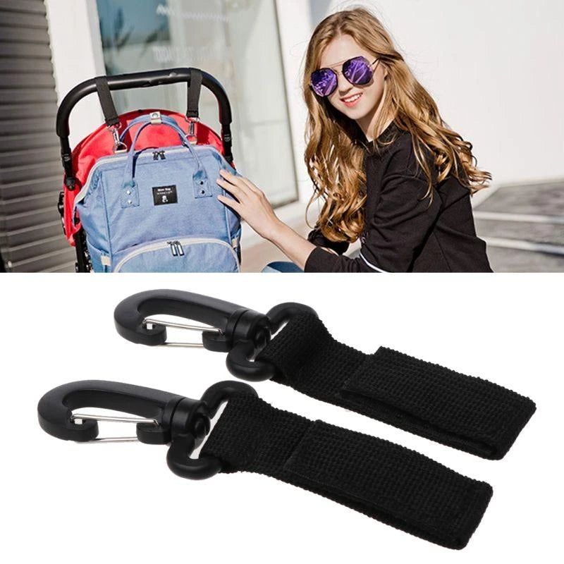 Baby Stroller Bag Hooks 2-Pack – Universal Clip Hanger