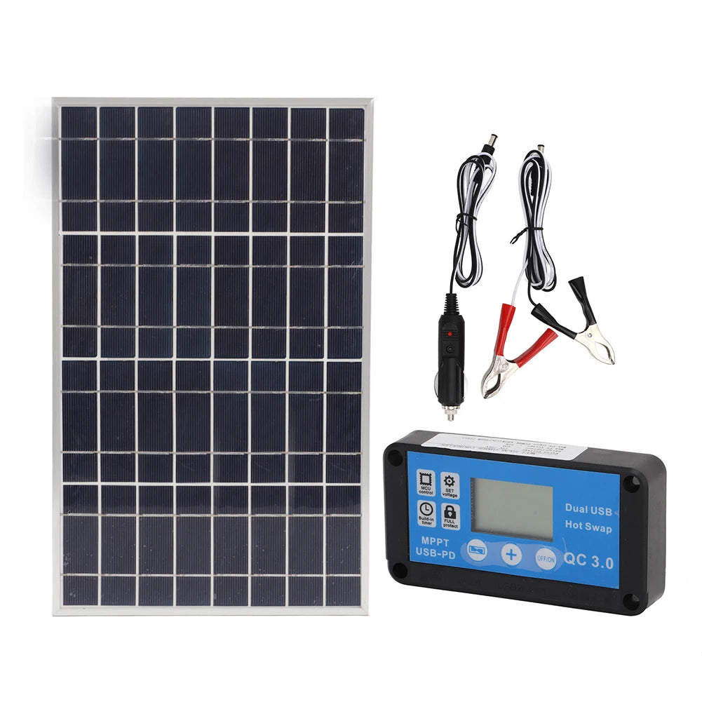 Solar Panel Battery Clip 340 Framed Maximum PV Voltage 25V 12V USB