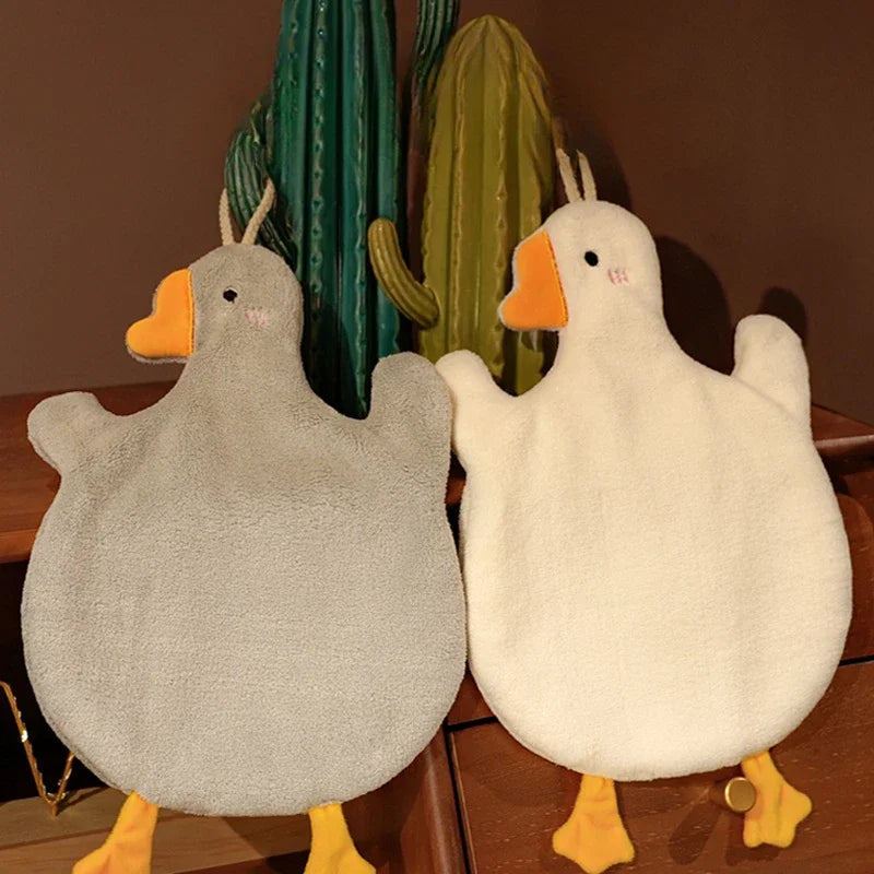 Cute Anime Goose Coral Fleece Hand Towel – Quick-Dry & Soft