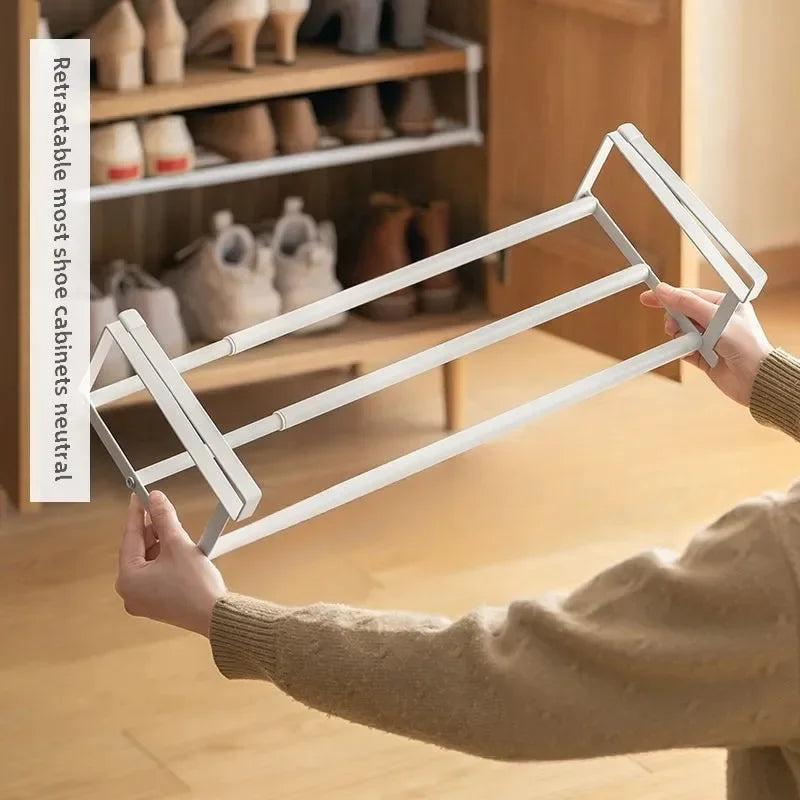 Adjustable Shoe Rack | Space-Saving Layered Organizer For Home Shoe Cabinets | Under-Shelf Shoe Holder With Hanging Basket Peaceful Pleasures Health and Wellness