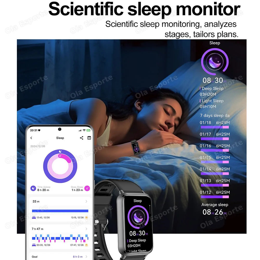 2026 Smart Bracelet Women Sport Smartwatch Men Heart Rate Sleep Monitoring Waterproof Fitness Smart Watch Ladies For Android IOS Peaceful Pleasures Health and Wellness