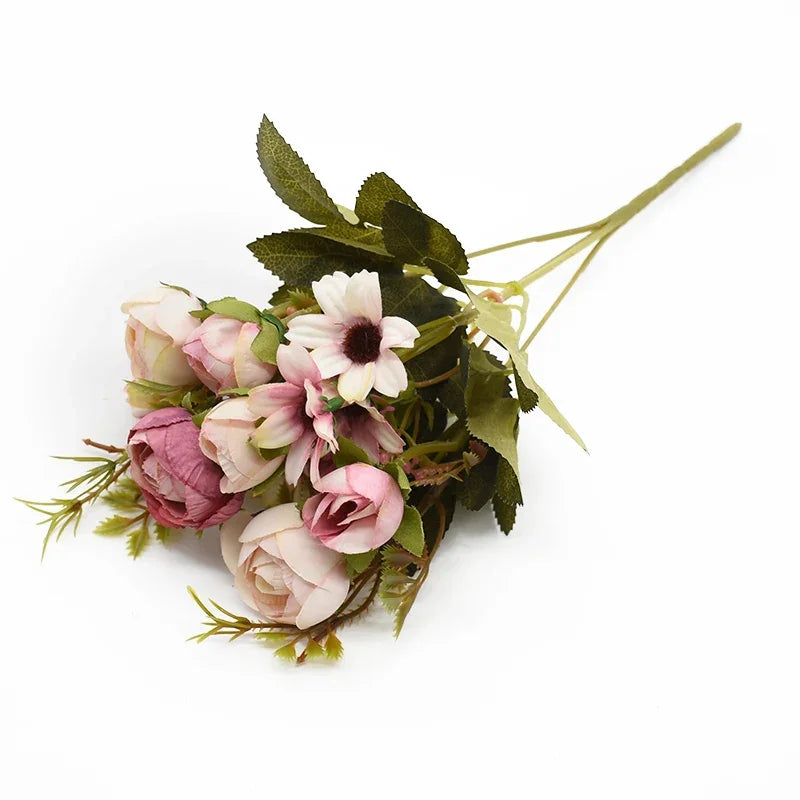 Artificial Silk Rose Bouquet for Wedding & Home Decor (1–5 Pcs)
