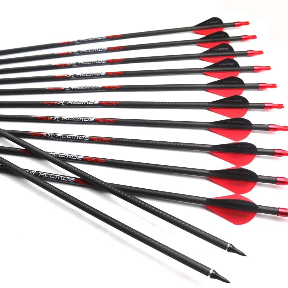 6 12ps ID6 3K Carbon Arrow Spine 200 250 300 350 400 500 600 Weave