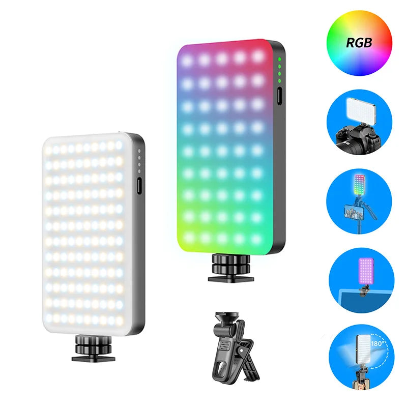 Mobile Phone Full-color RGB Fill Light Mobile Led Light Selfie Led Light Video Shooting Light Led Light Photography Video Light Peaceful Pleasures Health and Wellness