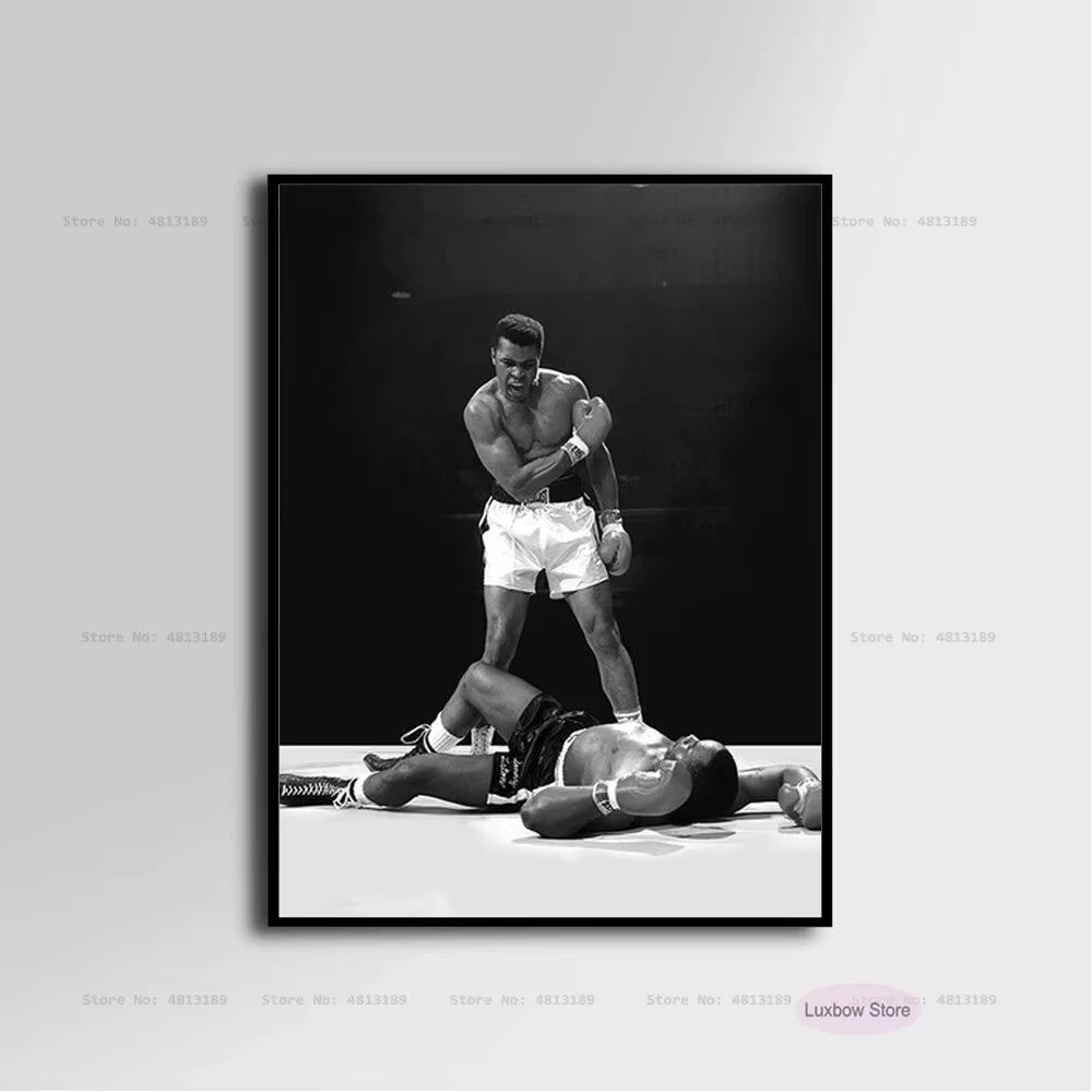 Muhammad Ali Inspirational Boxing Legend Canvas Poster HD Wall Decor for Living Room Home Decor Classic Motivational Print Peaceful Pleasures Health and Wellness