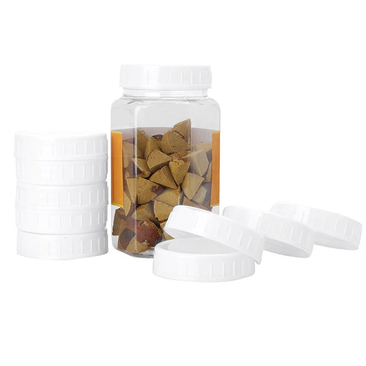 10PCS White Mason Canning Drinking Jar Lid 70mm/86mm Inner Diameter Plastic Covers Unlined Ribbed Lids Storage Caps Replacement Peaceful Pleasures Health and Wellness
