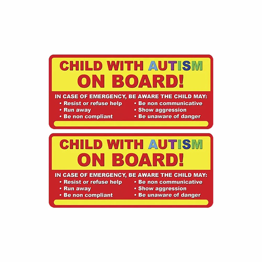 2Pack Child with Autism on board sticker decal autistic awareness vehicle bumper car 8x3.75inch Peaceful Pleasures Health and Wellness Default Title