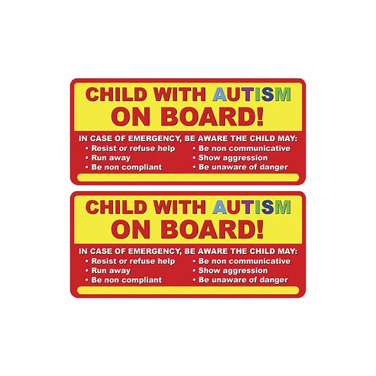 2Pack Child with Autism on board sticker decal autistic awareness vehicle bumper car 8x3.75inch Peaceful Pleasures Health and Wellness Default Title