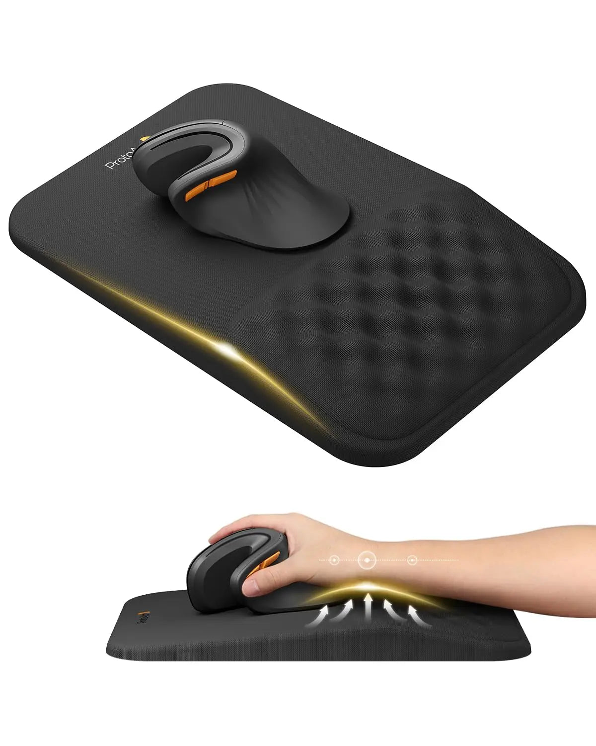 Ergonomic mouse pad with wrist rest, mouse pad with massage design, soft memory foam and non-slip PU base for pain relief. Suita Peaceful Pleasures Health and Wellness