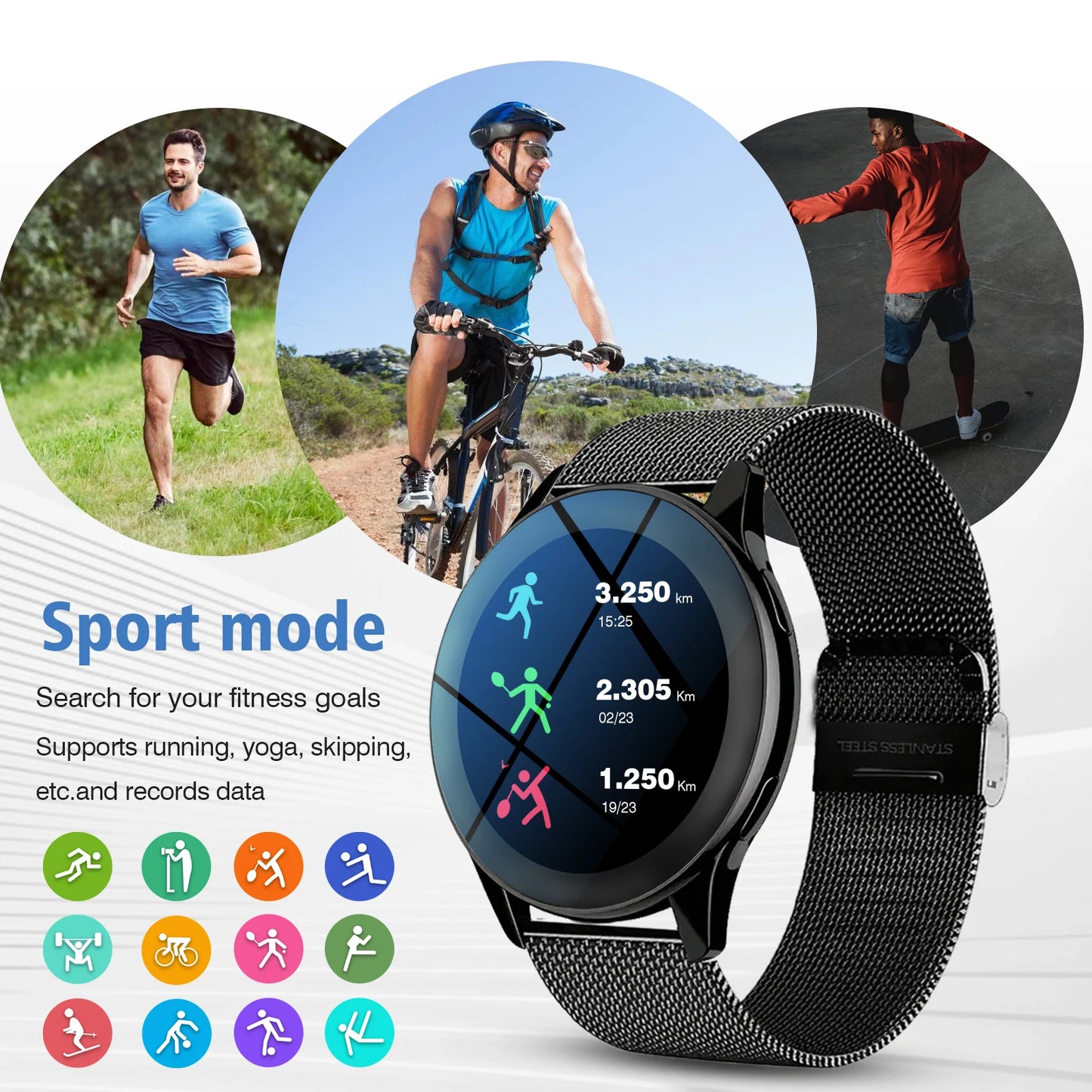 LOMAXFR T2 Pro 1.28" Smart Watch – Calls, Fitness & HD Display