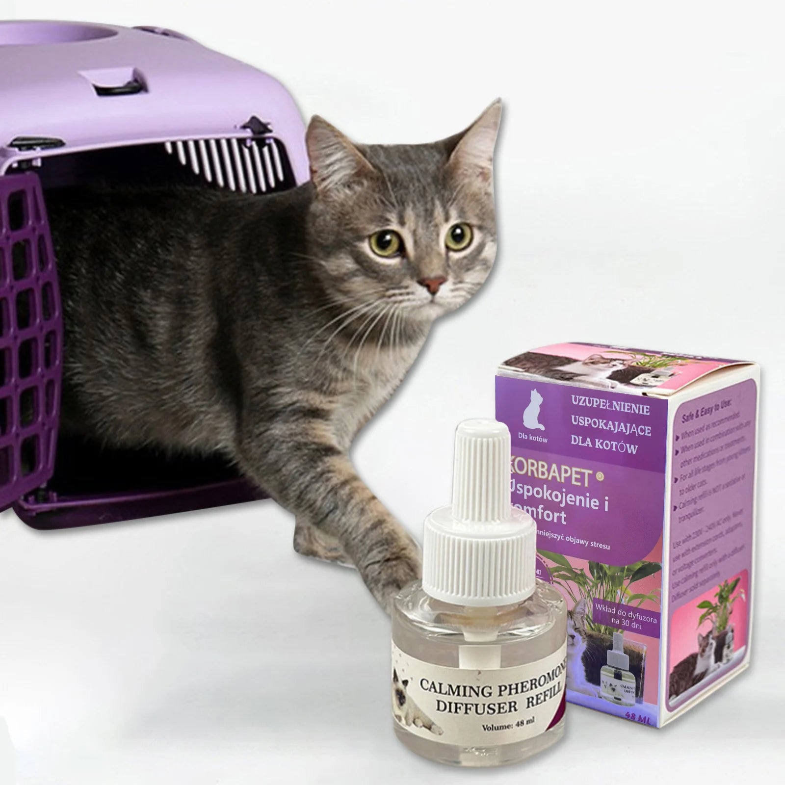 48ML Pheromone Diffuser For Cats Cat Pheromone Plug-In Relaxants Start Kit Refill Calming Spray For For Calm Relaxing Home cat Peaceful Pleasures Health and Wellness Purple One Size