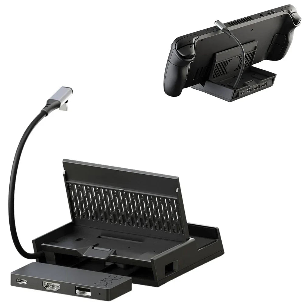 Portable Docking Station Stand With Detachable USB C Hub Expansion Adapter For XBOX X Ally/Skull & Co. Steam Deck/ROG Holder Peaceful Pleasures Health and Wellness
