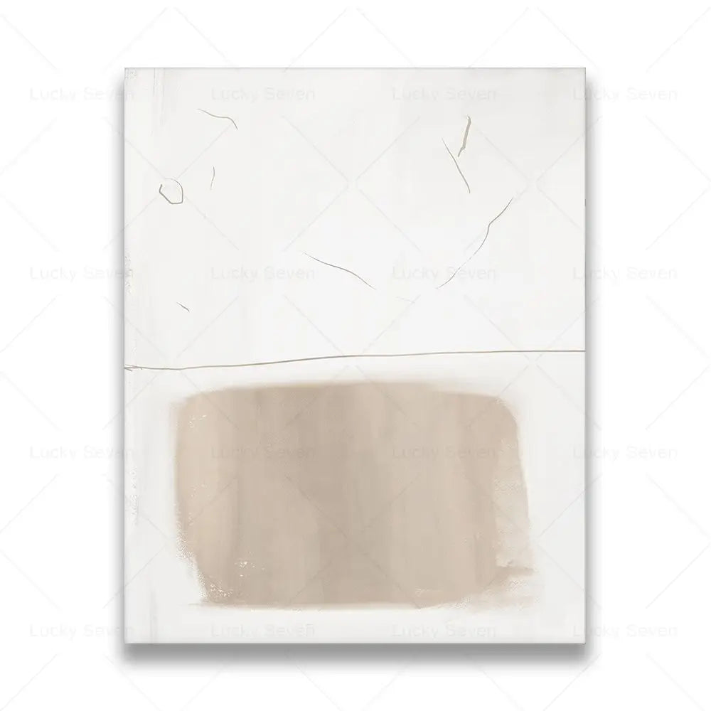 Minimalist Beige Abstract Brush Stroke Canvas Wall Art Print