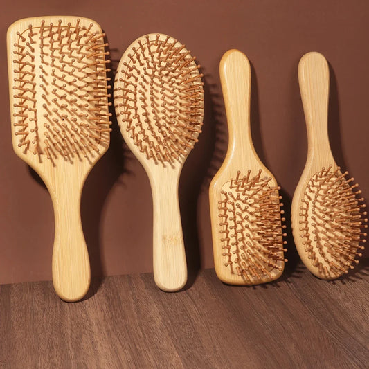 Natural Bamboo Air Cushion Paddle Comb | Scalp Massage & Wig Hair Comb Peaceful Pleasures Health and Wellness