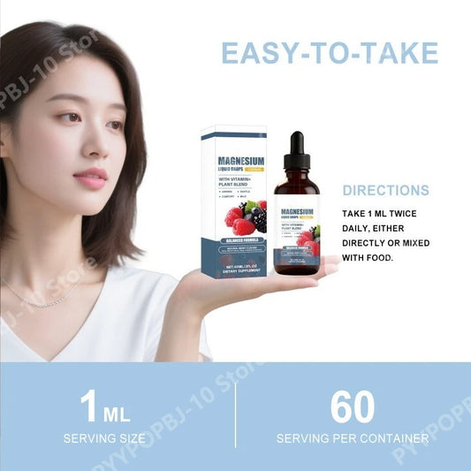 Magnesium Liquid Drops with B6, D3 & K2 | Daily Wellness Supplement Liquid Mineral Supplement Peaceful Pleasures Health and Wellness