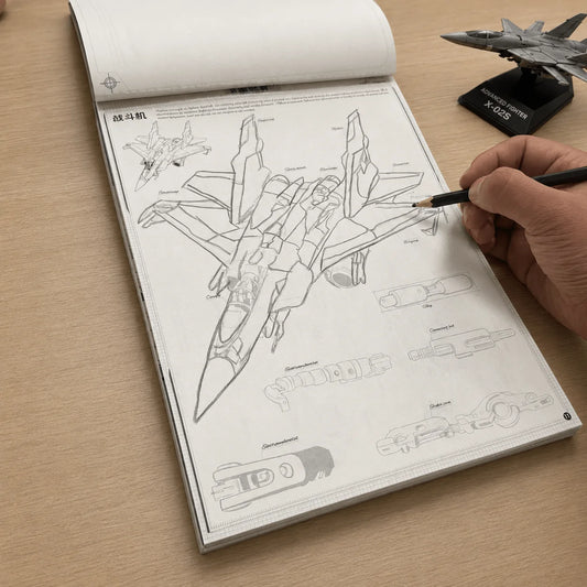 Aircraft Sketch Tracing Book 72 Pages Fighter Jet Helicopter Line Peaceful Pleasures Health and Wellness
