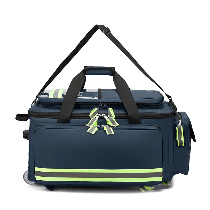 Empty Detachable Trolley Backpack Survival First Aid Kits Medical Care Trolley Emergency Rescue Doctor First Aid Bag Peaceful Pleasures Health and Wellness