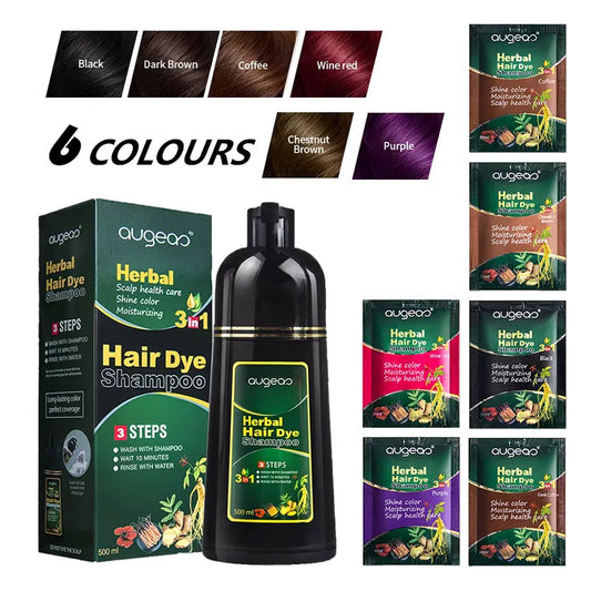 Natural Plant Hair Dye Shampoo – 6 Colors, Fast Gray Coverage, 30–500ml Peaceful Pleasures Health and Wellness