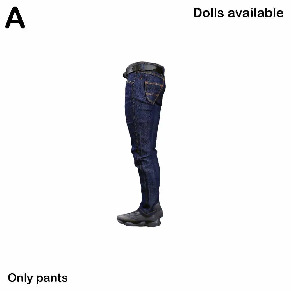 1/6 Scale Jeans 12" Scale Pants Doll Pants Man Doll Clothes Peaceful Pleasures Health and Wellness A