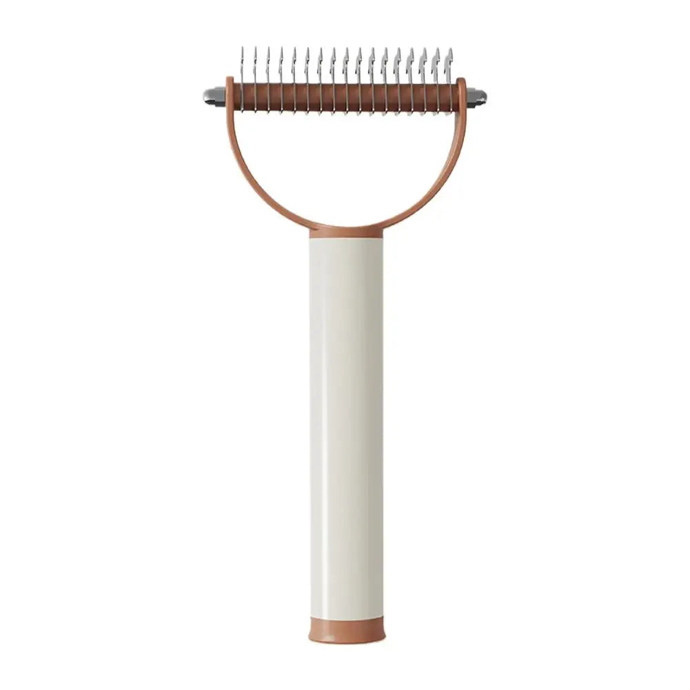 Pet Hair Knotted Comb Cat Dog Sticky Hair Paper Pet Double-sided Open Knot Combing Artifact 2-in-1 Hair Removal Brush Pet Comb Peaceful Pleasures Health and Wellness Brownish white