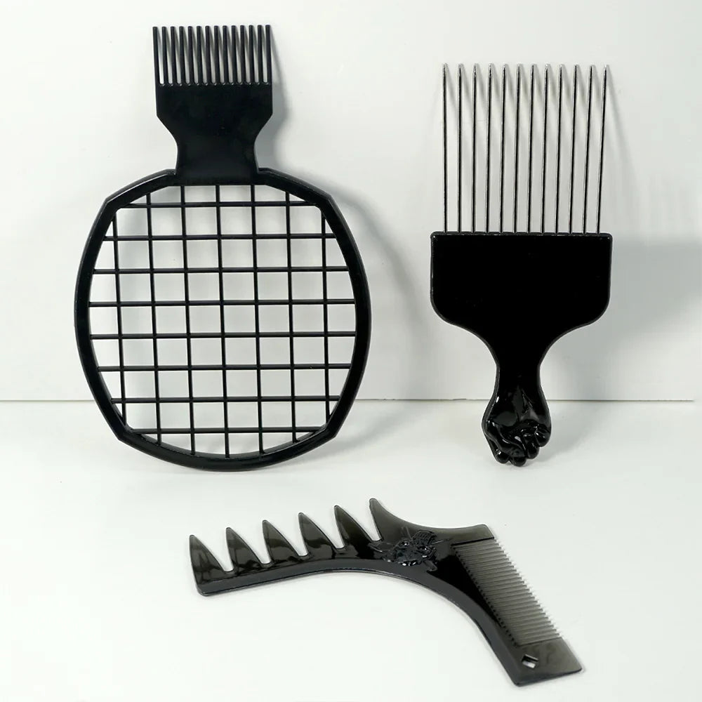 Wave Hair Brush, Pick Comb & Sponge Set – Afro Styling Kit