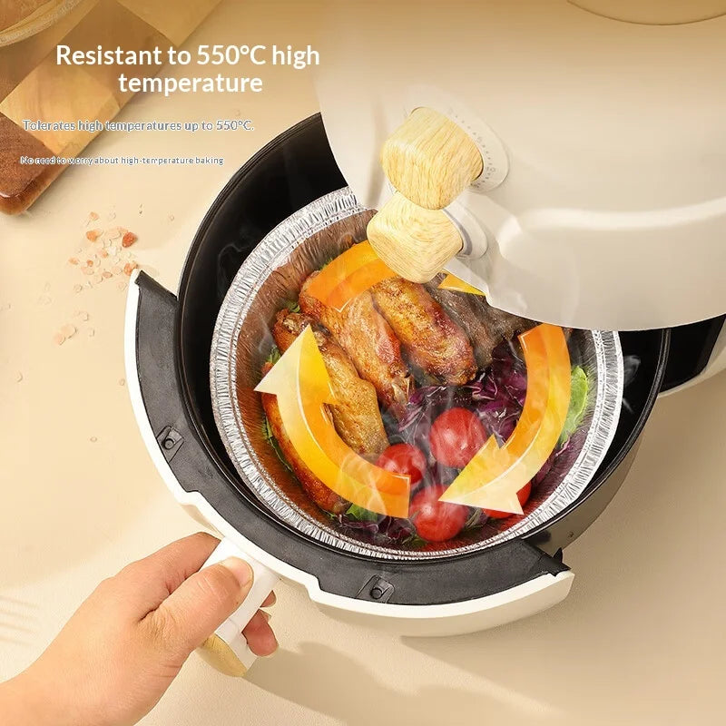 Hot 10Pcs Air Fryer Disposable Paper Microwave Tin Steamer Mats Aluminum Foil BBQ Food Tray Container Non-stick Baking Tools Peaceful Pleasures Health and Wellness
